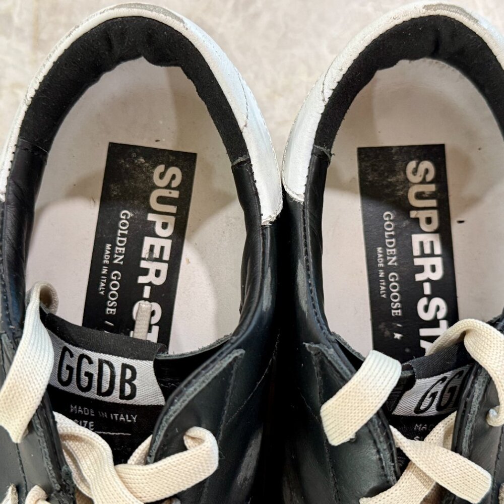LIKE NEW Golden Goose Super-Star Leather Sneakers White Star Size 38/7 - Picture 8 of 11